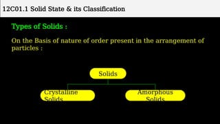 Solid Classification solid state chemistry class 12 ppt detailed | PPTX