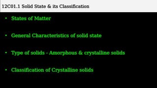 solid state chemistry class 12 ppt detailed | PPTX