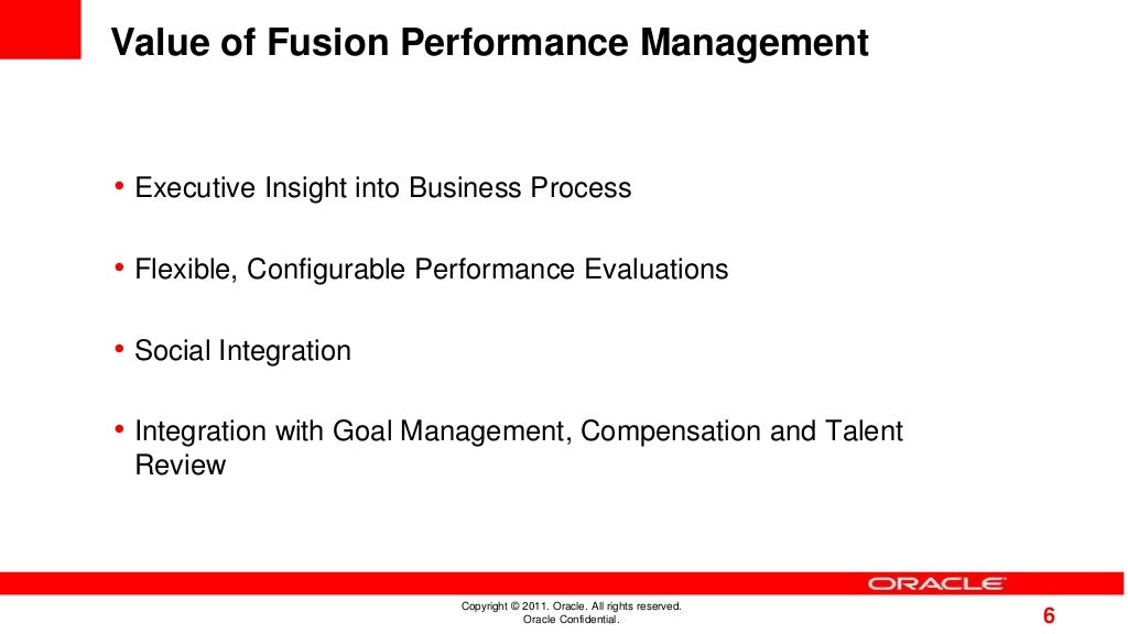 Fusion Goals and Performance Management