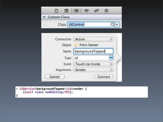 - (IBAction)backgroundTapped:(id)sender {
    [[self view] endEditing:YES];
}
 