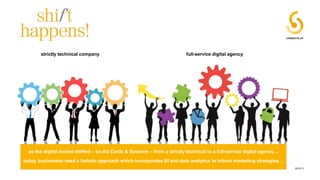 SEITE 2
strictly technical company full-service digital agency
as the digital market shifted – so did Cards & Systems – fr...