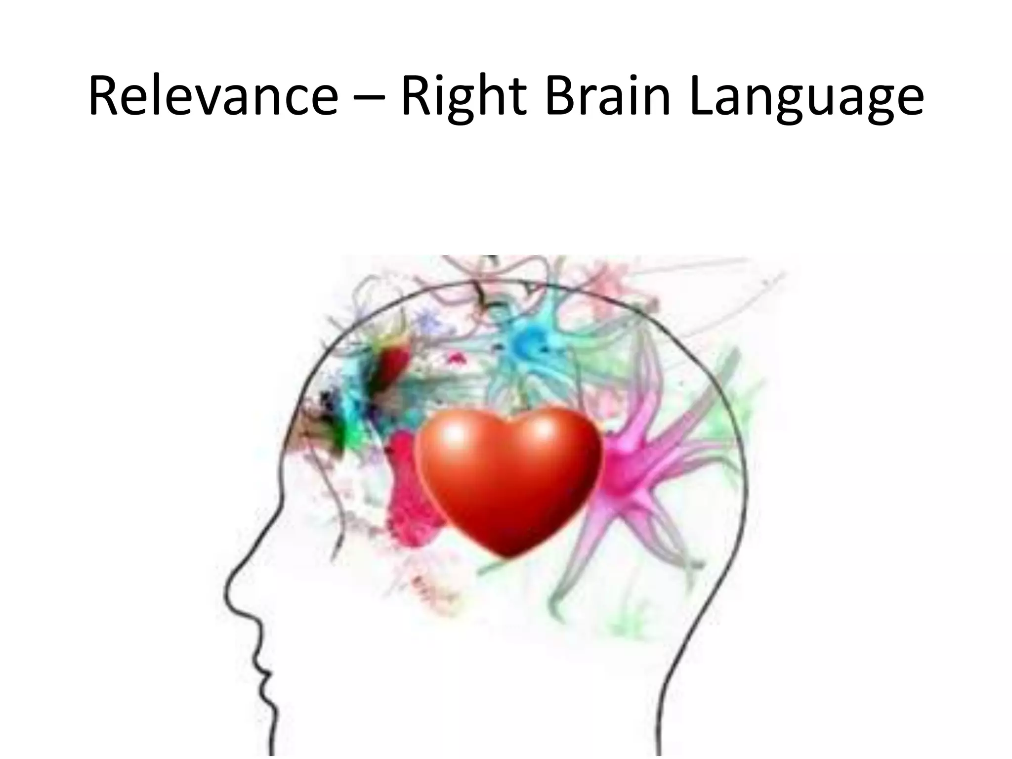 Relevance – Right Brain Language
 
