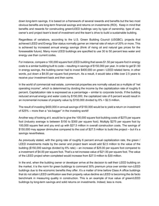 Return on Investment for Green - LEED Projects | PDF