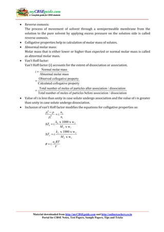Solutions CH02 12th NCERT chemistry notes | PDF