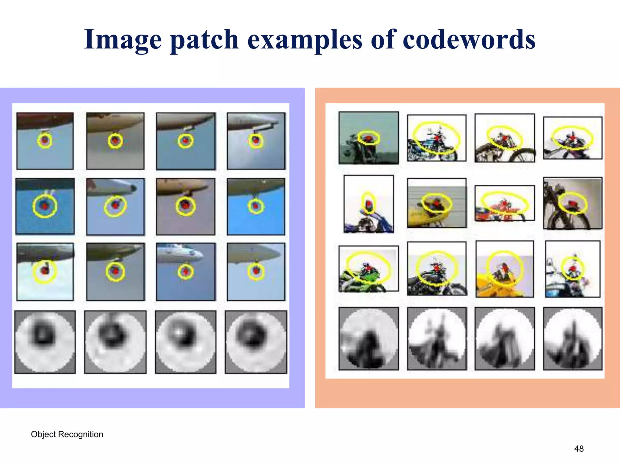 48
Image patch examples of codewords
Object Recognition
 