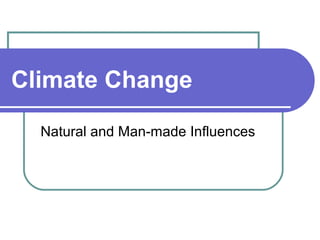 Climate Change
Natural and Man-made Influences
 