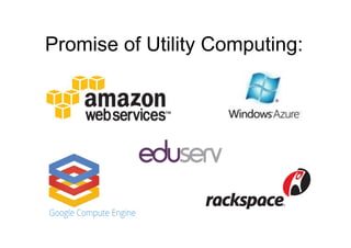 Promise of Utility Computing:
 