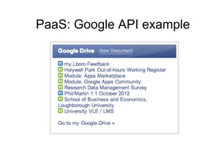 PaaS: Google API example
 