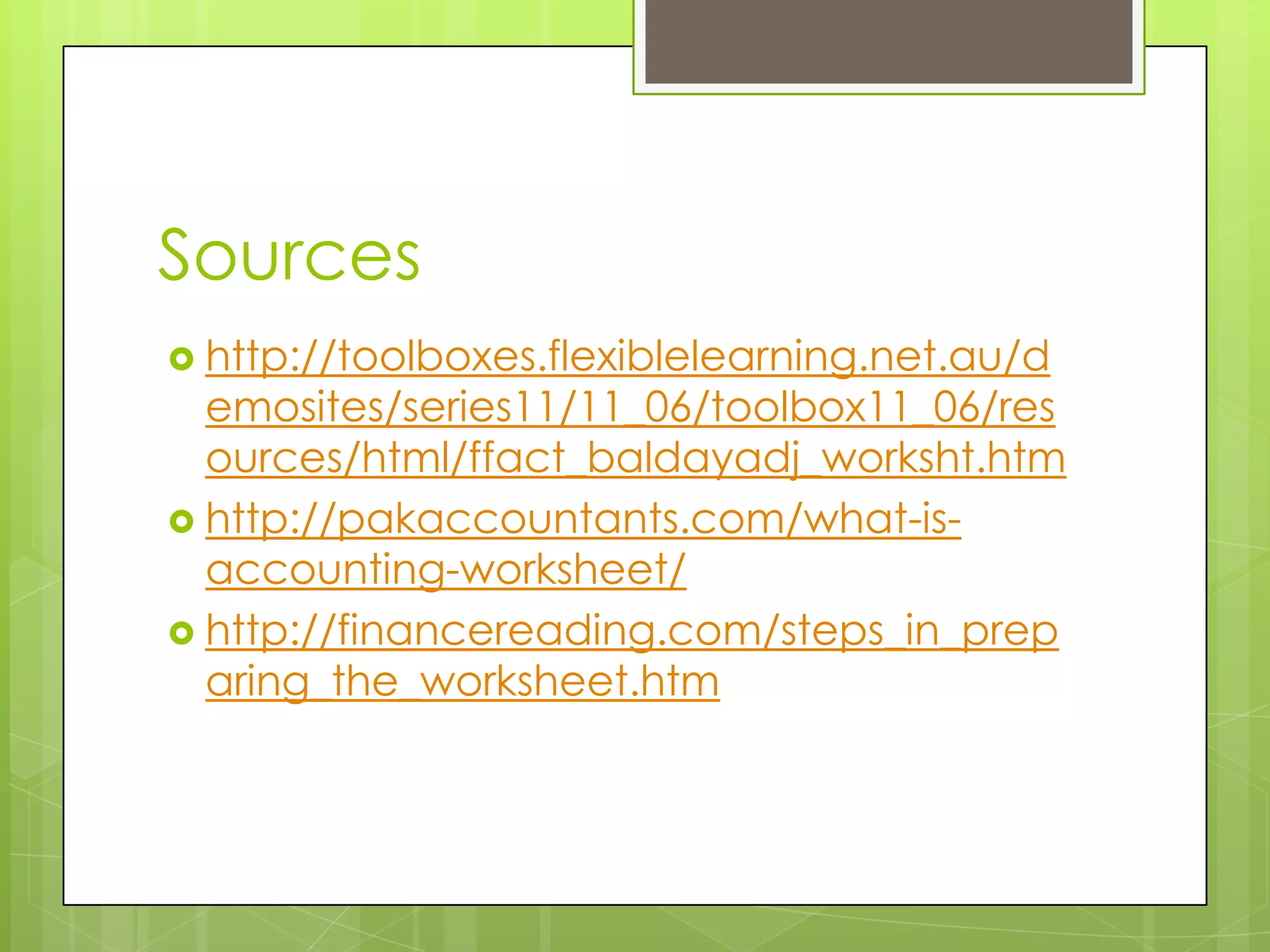 12 column worksheet | PPTX