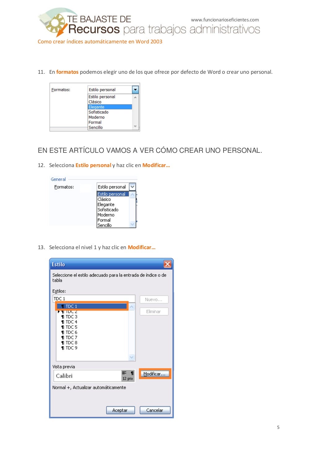 Como crear índices automáticamente en word 2003 - Tutorial  