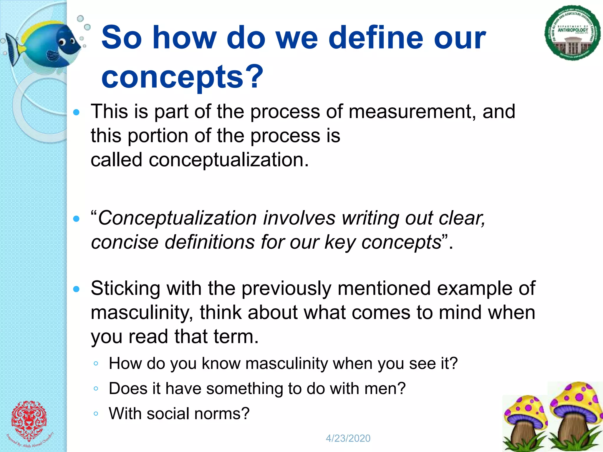 Conceptualization and Operationalisation stat 716 | PPTX | Science