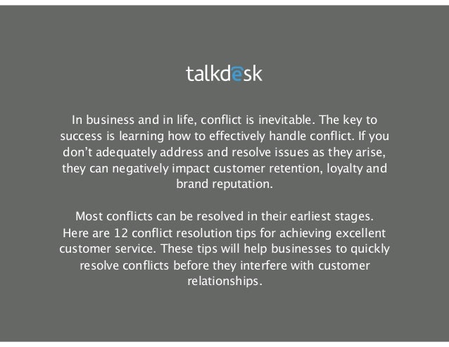customer service conflict resolution