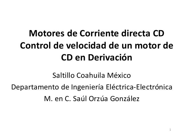 control de velocidad de un motor cd en derivacion