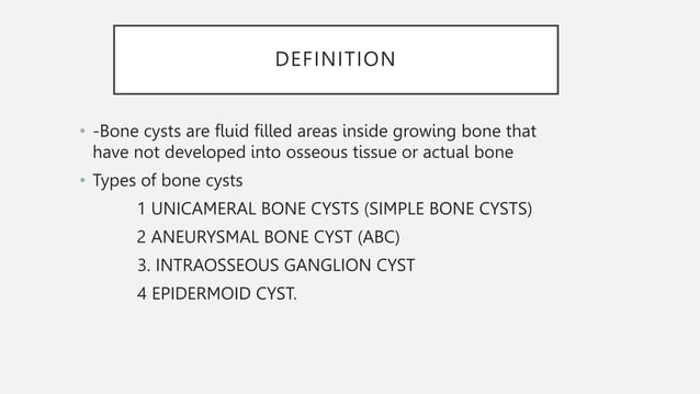 Bone Cyst Rib Cystic lesions of bone.pptx | Death, Injury, or Military Conflict ...