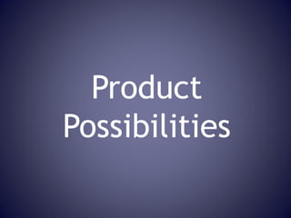 Product
Possibilities
 