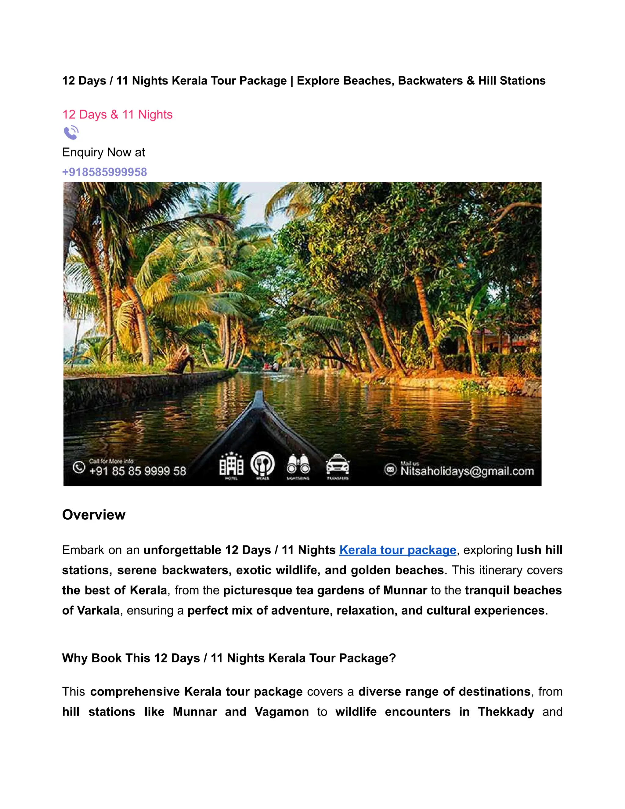 12 Days _ 11 Nights Kerala Tour Package _ Explore Beaches, Backwaters ...