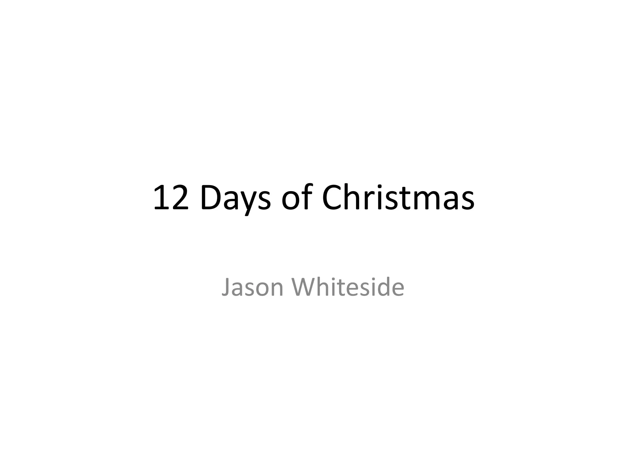 12 Days of Christmas Cost Breakdown PPT