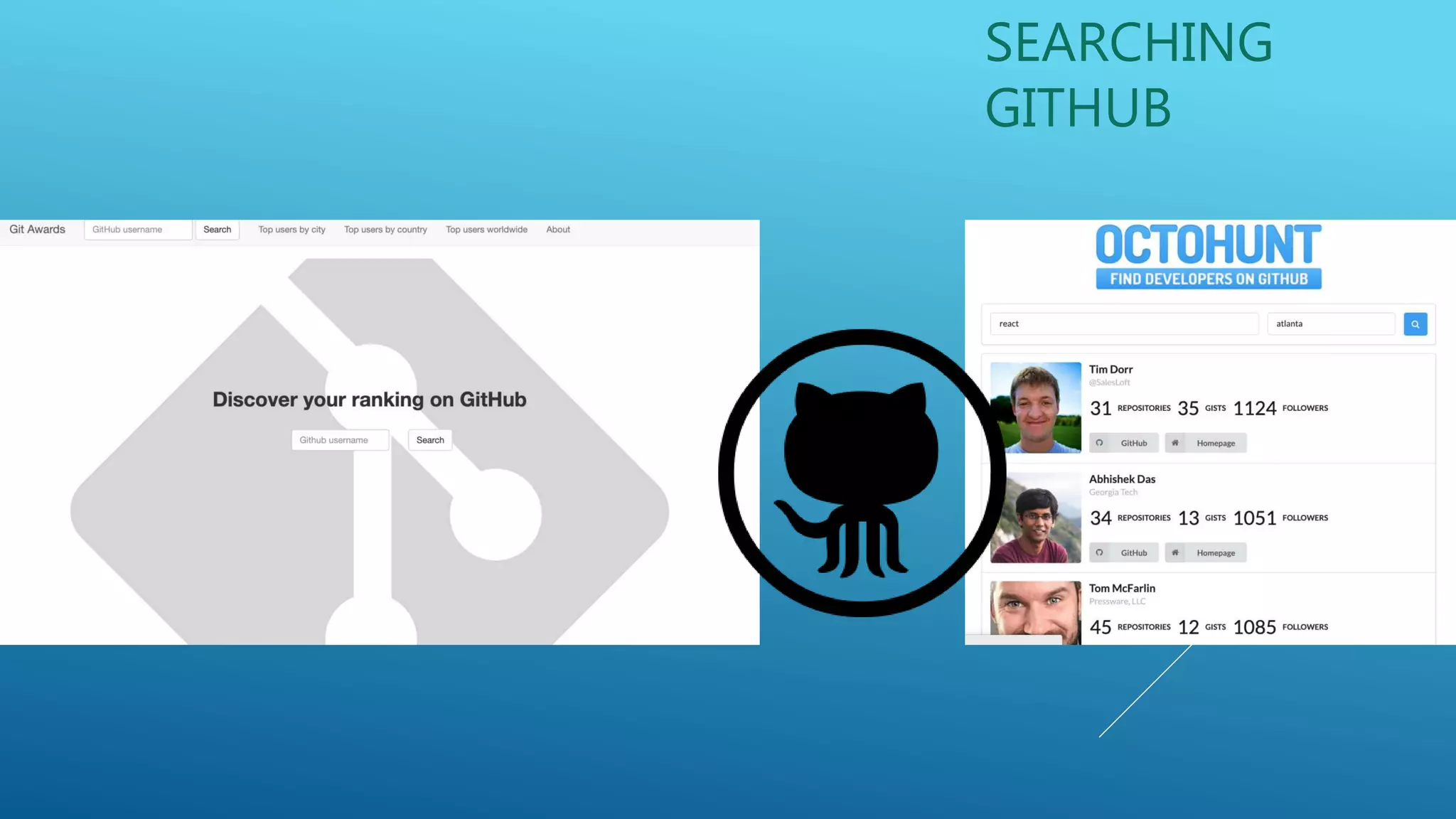 SEARCHING
GITHUB
 