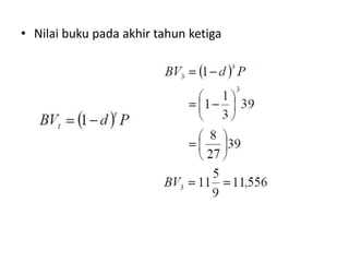 • Nilai buku pada akhir tahun ketiga
 