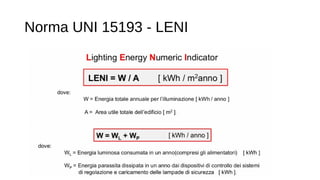 Norma UNI 15193 - LENI
 