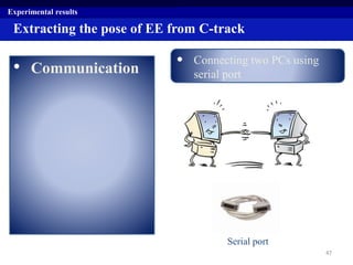 • Communication
Experimental results
Extracting the pose of EE from C-track
• Connecting two PCs using
serial port
Serial port
47
 
