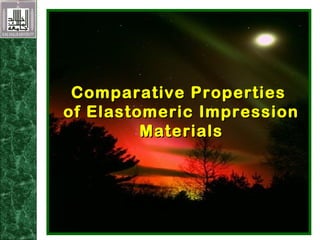 Comparative PropertiesComparative Properties
of Elastomeric Impressionof Elastomeric Impression
MaterialsMaterials
 