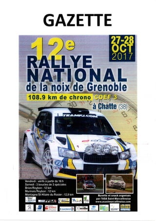 12e Rallye National de la Noix de Grenoble 2017 (Gazette)