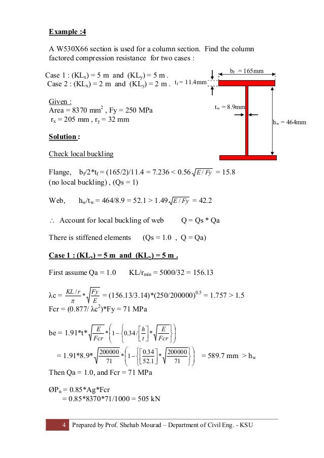 12-Examples on Compression Members (Steel Structural Design & Prof. S…
