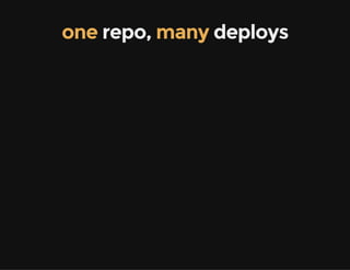 one repo, many deploys
 
