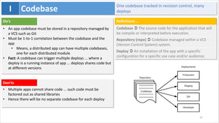 12 factor app - Core Guidelines To Cloud Ready Solutions | PDF