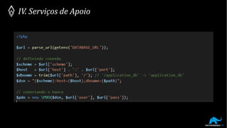 IV. Serviços de Apoio
 