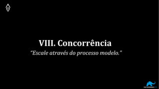 VIII. Concorrência
“Escale através do processo modelo.”
 