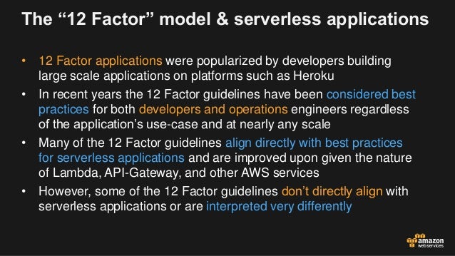 Twelve Factor Serverless Applications