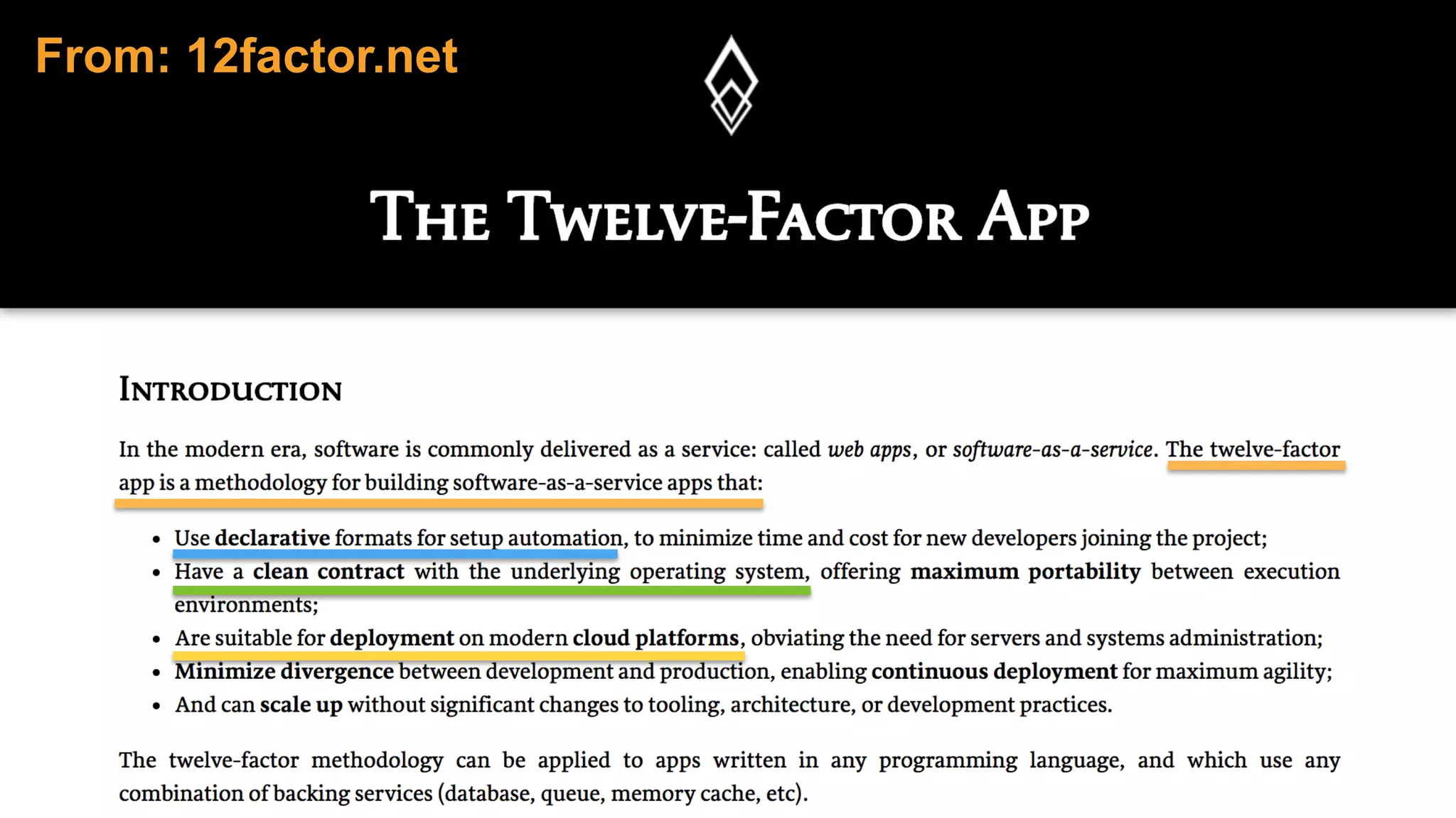 From: 12factor.net
 