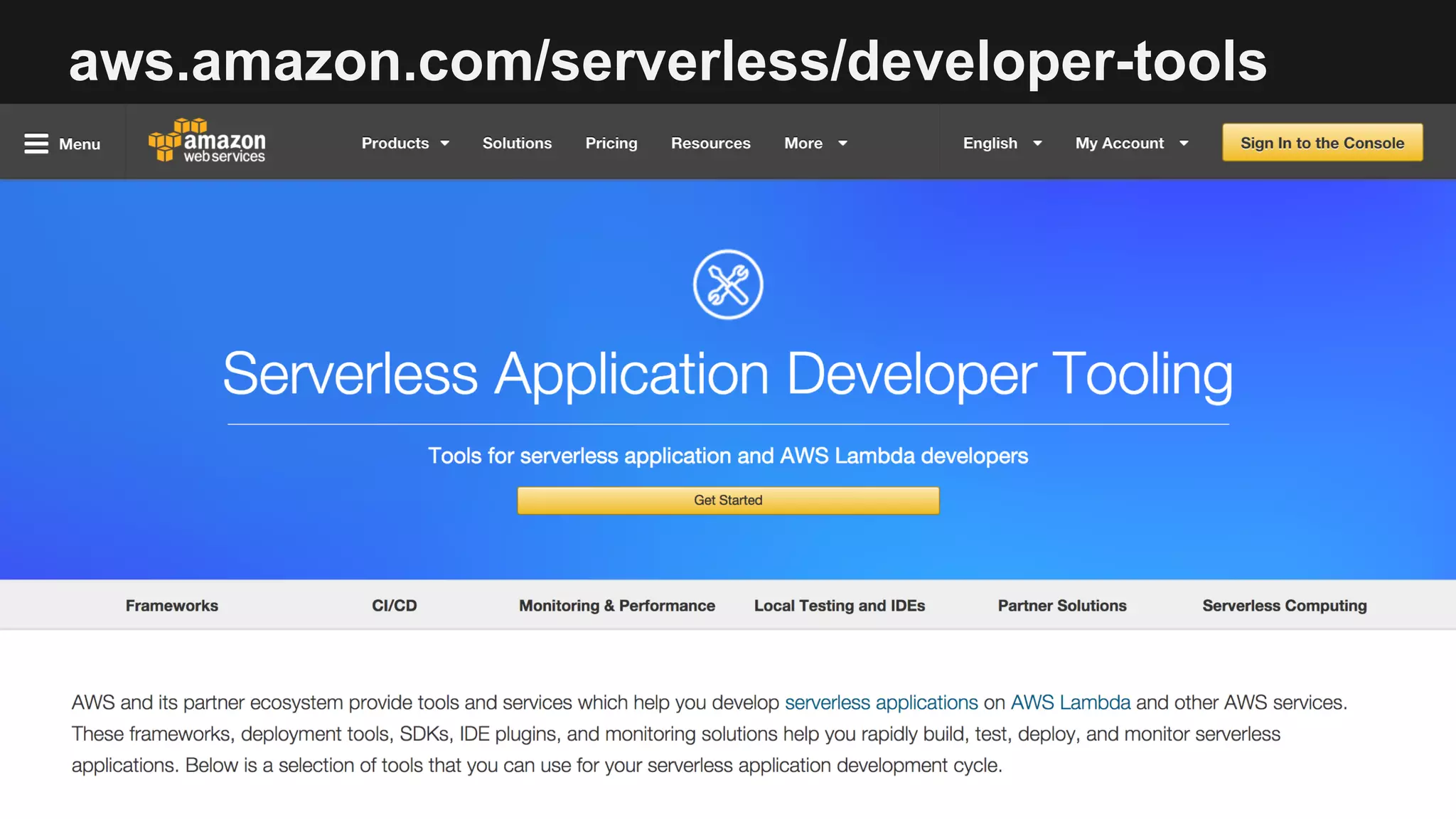 aws.amazon.com/serverless/developer-tools
 