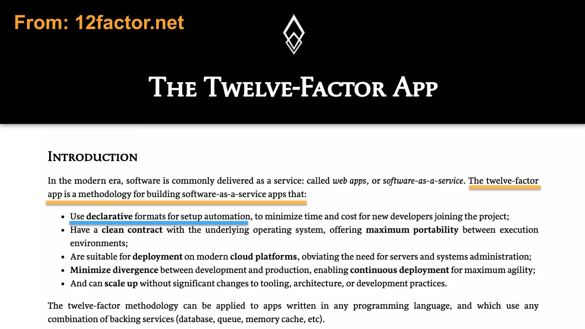 From: 12factor.net
 