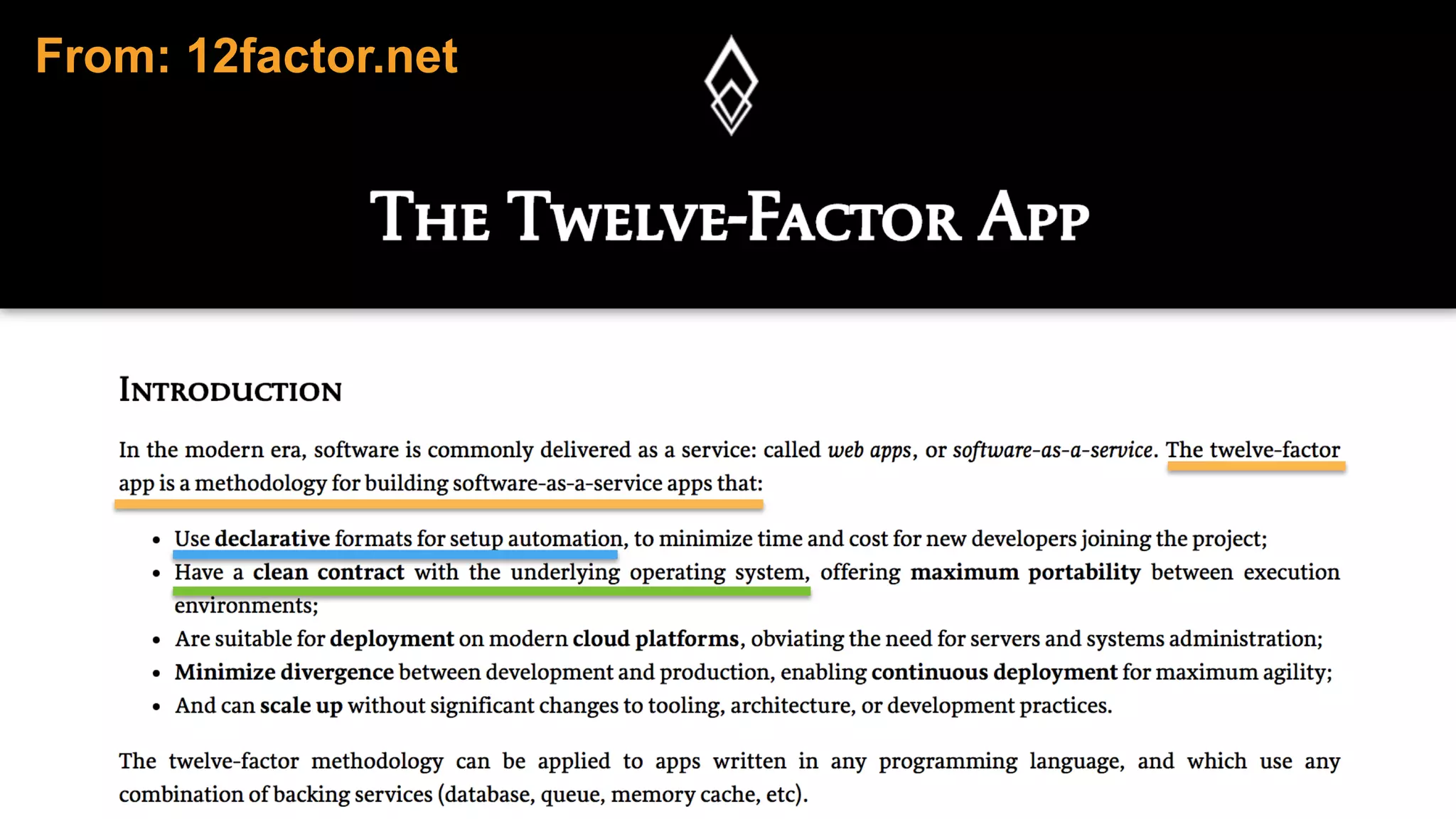 From: 12factor.net
 