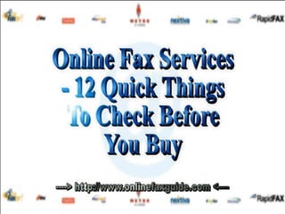 Online Fax - 12 Quick Things To Check Before You Buy