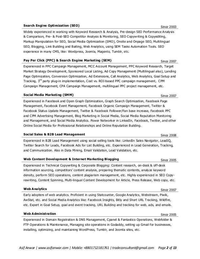ppc resume sample