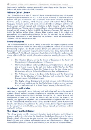 Wartenweiler Library 2016 General Prospectus for Wits | PDF