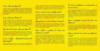 Ter aluno com deficiência na sala prejudica os
demais alunos?
Não, ao contrário. Todo mundo cresce com as diferenças. Quando há um
aluno com deficiência na sala de aula, todos aprendem a lidar com as
próprias dificuldades e a respeitar os outros. São motivados ainda a
exercitar a solidariedade e a superação. Já os alunos com deficiência serão
constantemente estimulados, além de ficarem melhor preparados para a
vida numa sociedade tão diversificada, entendendo que são diferentes e
não inferiores.
Quais as obrigações dos pais dos alunos com
deficência?
Os pais têm o dever de manter seus filhos matriculados e estudando na
rede regular de ensino, fornecendo à escola relatórios atualizados dos
profissionais de saúde e outros que acompanham o filho. O atendimento
educacional especializado não substitui o acompanhamento dos
profissionais de saúde.
Negar a matrícula de um aluno com deficiência
é crime?
Sim. De acordo com o art.8º , da Lei 7853/89, com novo texto modificado
pela Lei 13.146/2015, “Constitui crime punível com reclusão de 2 (dois)
a 5 (cinco) anos e multa: I - recusar, cobrar valores adicionais, suspender,
procrastinar, cancelar ou fazer cessar inscrição de aluno em
estabelecimento de ensino de qualquer curso ou grau, público ou privado,
em razão de sua deficiência; § 1o Se o crime for praticado contra pessoa
com deficiência menor de 18 (dezoito) anos, a pena é agravada em 1/3
(um terço)."
O que é Educação Especial?
Educação Especial é uma modalidade de ensino para atendimento dos
educandos com necessidades especiais, no qual se utilizam recursos
educacionais e estratégias de apoio, considerando-se a necessidade e
especificidade de cada um. Por ser uma modalidade de educação escolar,
ela atravessa todos os níveis de ensino, desde a Educação Infantil até o
Ensino Superior.
O que é Educação Inclusiva?
A Educação Inclusiva consiste no movimento que garante a participação
de todos os estudantes nos estabelecimentos de ensino regular. Trata de
adequar as práticas presentes nas escolas para que alcancem a
diversidade dos alunos. É uma proposta humanística, democrática, que
percebe o sujeito e suas singularidades, tendo como objetivos o
crescimento, a satisfação pessoal e a inserção social de todos.
Que alunos têm direito à Educação Especial?
Todos aqueles com necessidades especiais, ou seja, por alguma diferença
no seu desenvolvimento, requerem certas modificações ou adaptações
complementares ou suplementares no programa educacional, visando
sua autonomia e independência, explorando todo seu potencial.
O que é AEE - Atendimento Educacional
Especializado?
Serviço da Educação Especial que deve ser oferecido aos educandos com
necessidades especiais de forma a promover acesso, participação e
interação nas atividades escolares no ensino regular. É realizado sempre
em turno oposto ao da sala de aula comum, podendo acontecer na
unidade de origem ou em outra. Não se trata de um reforço escolar, pois
visa desenvolver as habilidades dos alunos nas suas especificidades.
O que é a sala de recurso multifunconal?
É o espaço físico destinado ao atendimento aos alunos com necessidades
educacionais especiais que estão inseridos no ensino comum. Esta sala
possui materiais diferenciados, além de contar com profissionais
especializados para o atendimento às diversas necessidades desses
alunos.
Quem procurar no caso de violação de direitos?
A violação ao direito à educação deve ser denunciada aos órgãos de
proteção como Ministério Público, Secretaria de Educação, Conselho
Tutelar, Conselho Estadual e/ou Municipal de Educação e, nos casos de
ensino privado, também o PROCON.
Como é feita a avaliação do aluno com
deficiência na escola?
A avaliação do aluno da Educação Especial precisa considerar que existem
diferenças entre as diversas categorias de necessidade especial e até
entre as pessoas de uma mesma categoria. Assim, pode haver
necessidade de flexibilização de currículo, estratégias diferenciadas ou
adequações de ambiente. É importante deixar claro, ainda, que a
deficiência por si só não habilita o educando a ser aprovado
automaticamente, apenas informa a sua condição. Todas as adequações
visam garantir ao aluno igualdade de acesso e permanência na escola
regular.
 