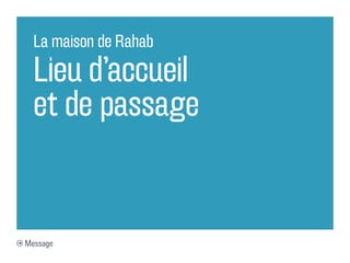 La maison de Rahab

  Lieu d’accueil
  et de passage


Message
 
