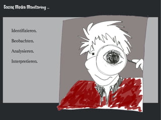 Social Media Monitoring ...




    Identifizieren.

    Beobachten.

    Analysieren.

    Interpretieren.
 