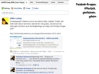 Facebook-Gruppen:
       öffentlich,
     geschlossen,
           geheim
 