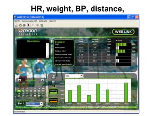 HR, weight, BP, distance,
 