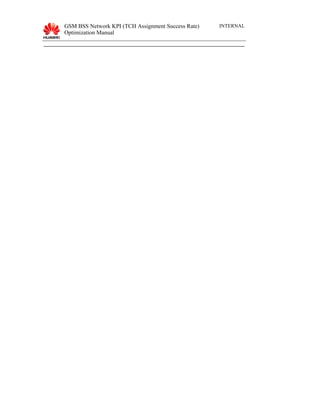 GSM BSS Network KPI (TCH Assignment Success Rate)
Optimization Manual
INTERNAL
 
