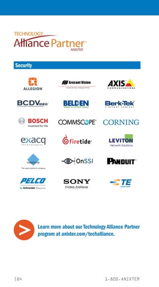 |84 1.800.ANIXTER
Security
Learn more about our Technology Alliance Partner
program at anixter.com/techalliance.
 