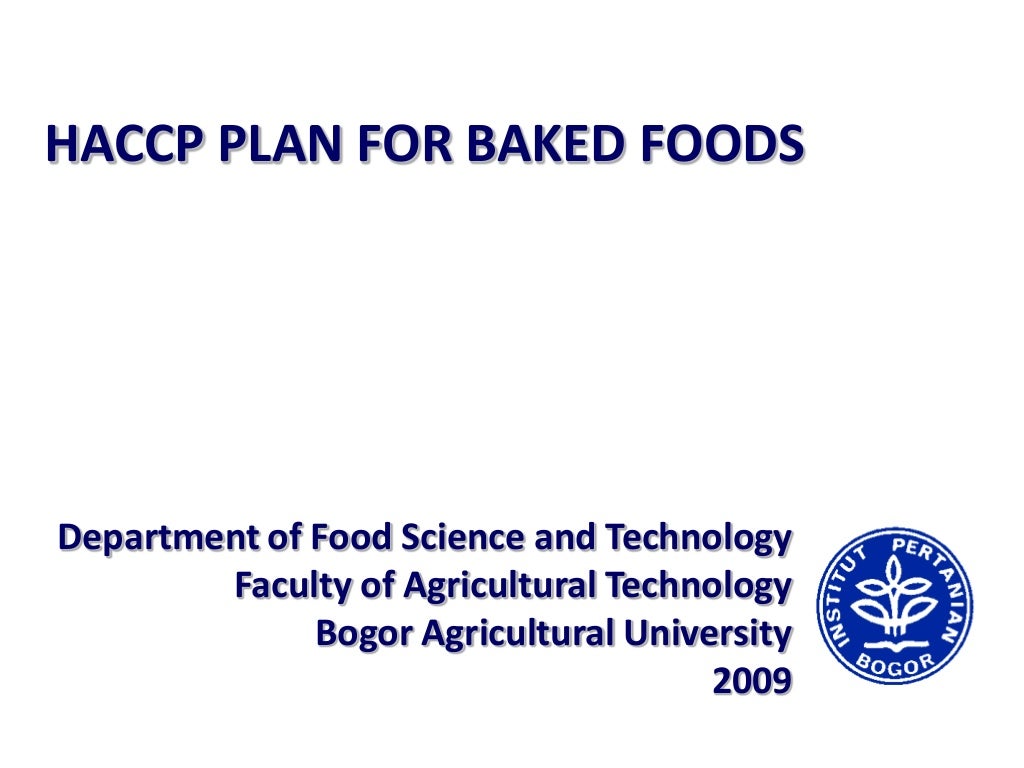 Bakery Haccp plan