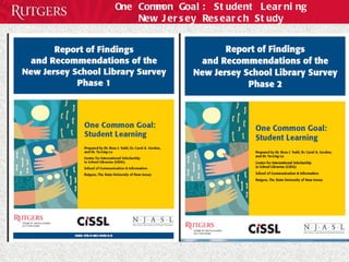 One Common Goal: Student Learning New Jersey Research Study 