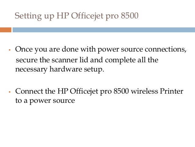 hp officejet pro 8500 wireless setup